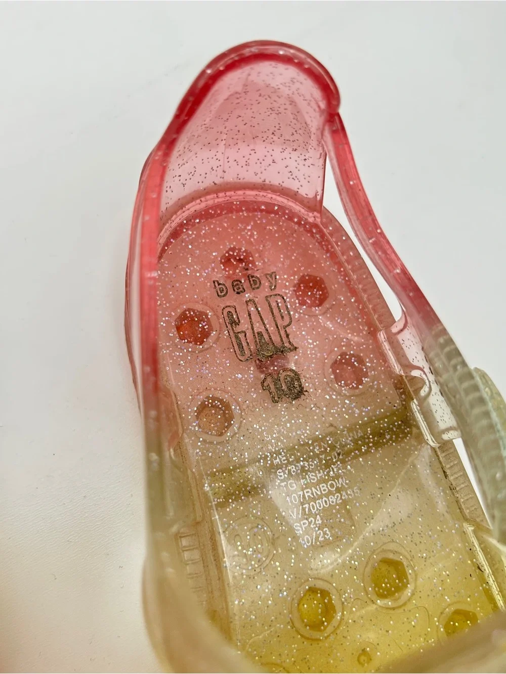 Baby Gap Kids Glitter Rainbow Ombre Jelly Sandals Size 10